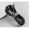 BASEUS Braided Cafule Fast Charging Cable - USB Type-A To Type-C 2A - 3m - Grey/ Black (Nylon)