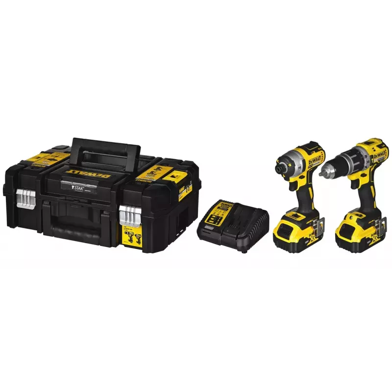 Cordless Power Tool Combo Kit DeWalt DCK266P2T — 18V, 2×5.0Ah batteries, impact driver and combi drill, charger, case