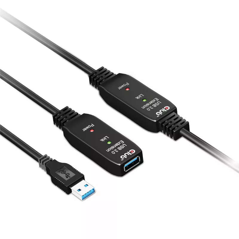 CLUB3D USB 3.2 Gen1 Active Repeater Cable 15m/ 49.2 ft M/F 28AWG