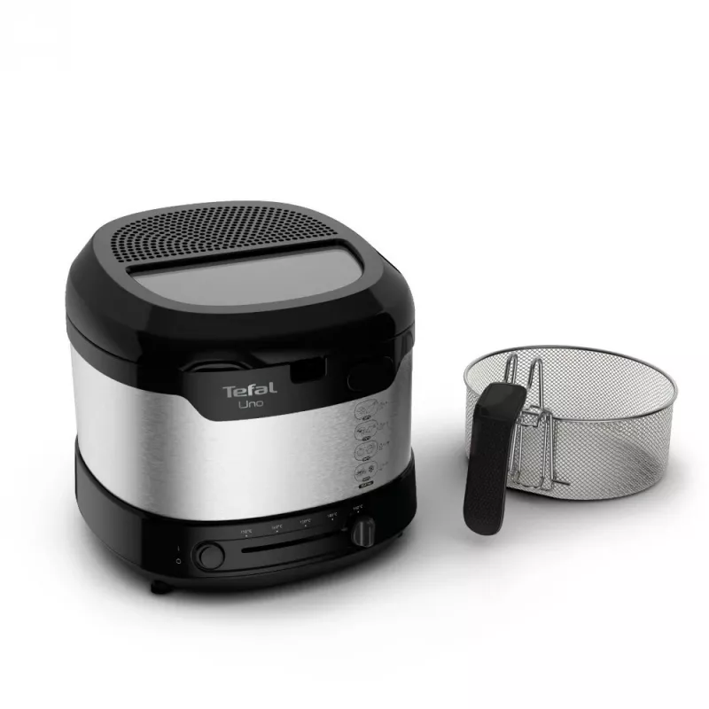 Tefal Uno FF215D Single 1.8 L Stand-alone 1600 W Deep fryer Black, Stainless steel