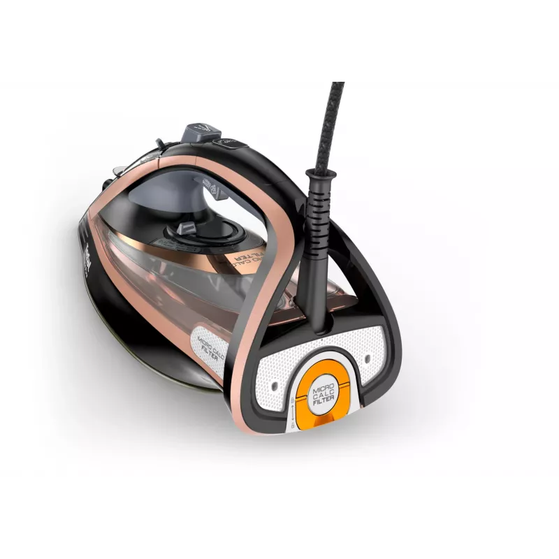 Tefal Ultimate Pure FV9845 steam iron, 3200 W, Durilium AirGlide Autoclean soleplate, 60 g/min continuous steam, 260 g/min steam boost, 350 ml tank, vertical steam, black/copper