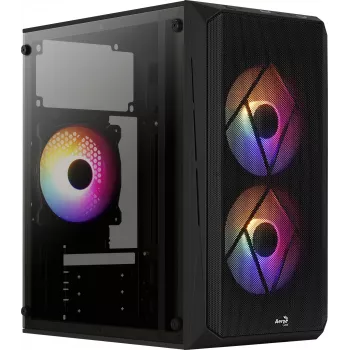 PC case AEROCOOL CS107V2 Mini Tower — Black, microATX/Mini-ITX, 2x120mm fans, 1x3.5 inch + 2x2.5 inch bays