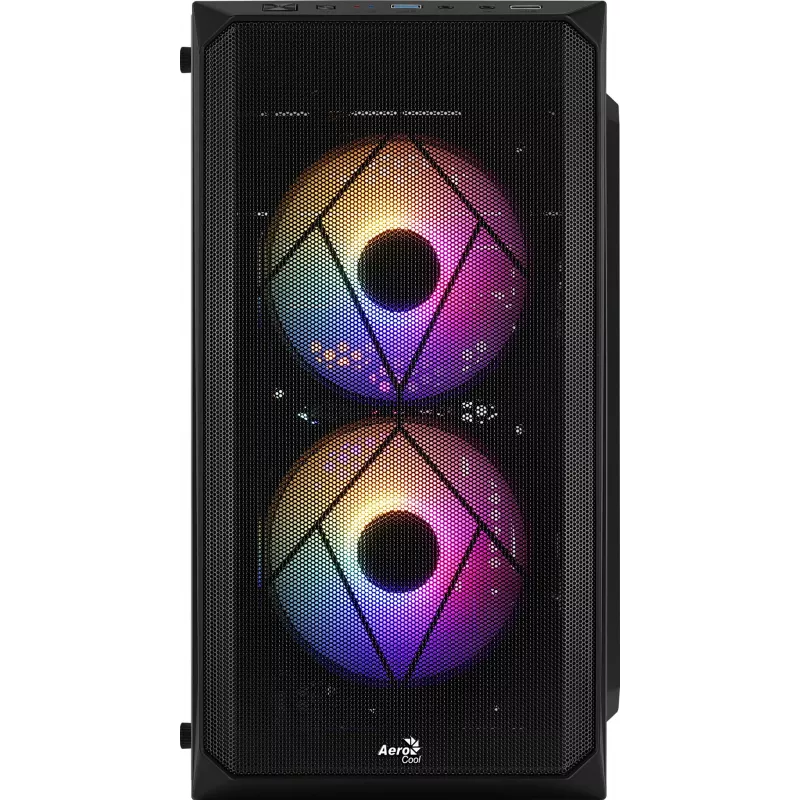 PC case AEROCOOL CS107V2 Mini Tower — Black, microATX/Mini-ITX, 2x120mm fans, 1x3.5 inch + 2x2.5 inch bays