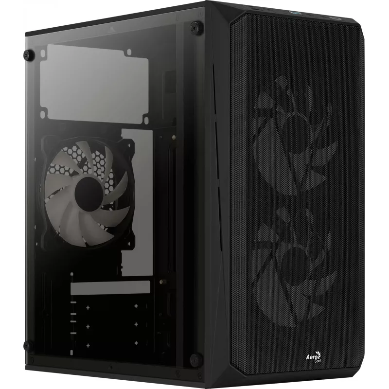 PC case AEROCOOL CS107V2 Mini Tower — Black, microATX/Mini-ITX, 2x120mm fans, 1x3.5 inch + 2x2.5 inch bays