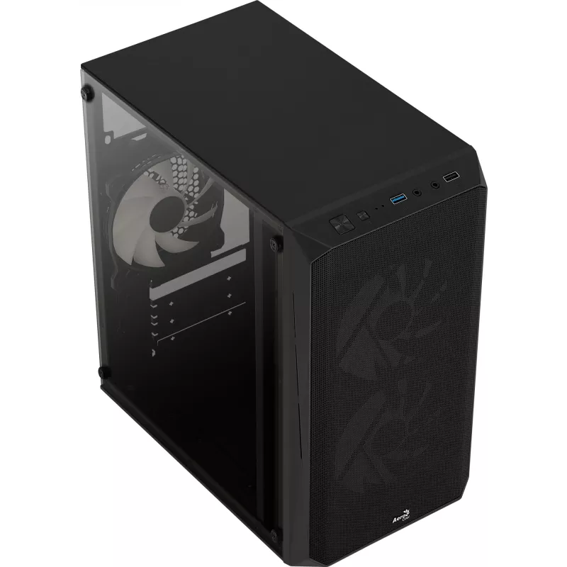 PC case AEROCOOL CS107V2 Mini Tower — Black, microATX/Mini-ITX, 2x120mm fans, 1x3.5 inch + 2x2.5 inch bays