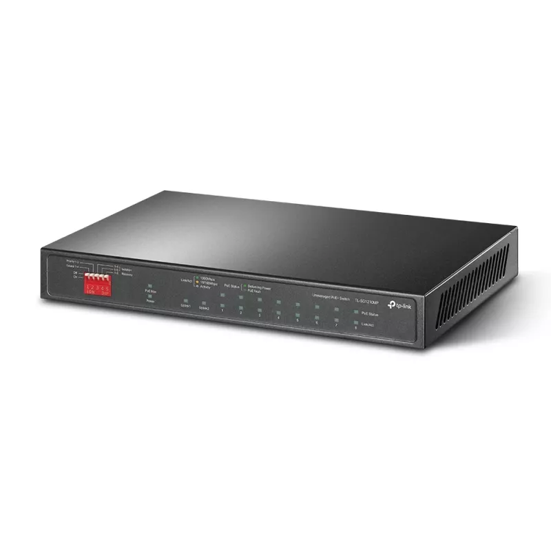 TP-Link TL-SG1210MP network switch Unmanaged Gigabit Ethernet (10/100/1000) Power over Ethernet (PoE) Black