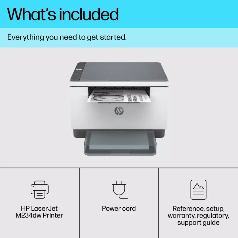 Multifunction Laser Printer HP LaserJet MFP M234dw — Mono, A4, 29 ppm, Duplex, Wi‑Fi, Ethernet