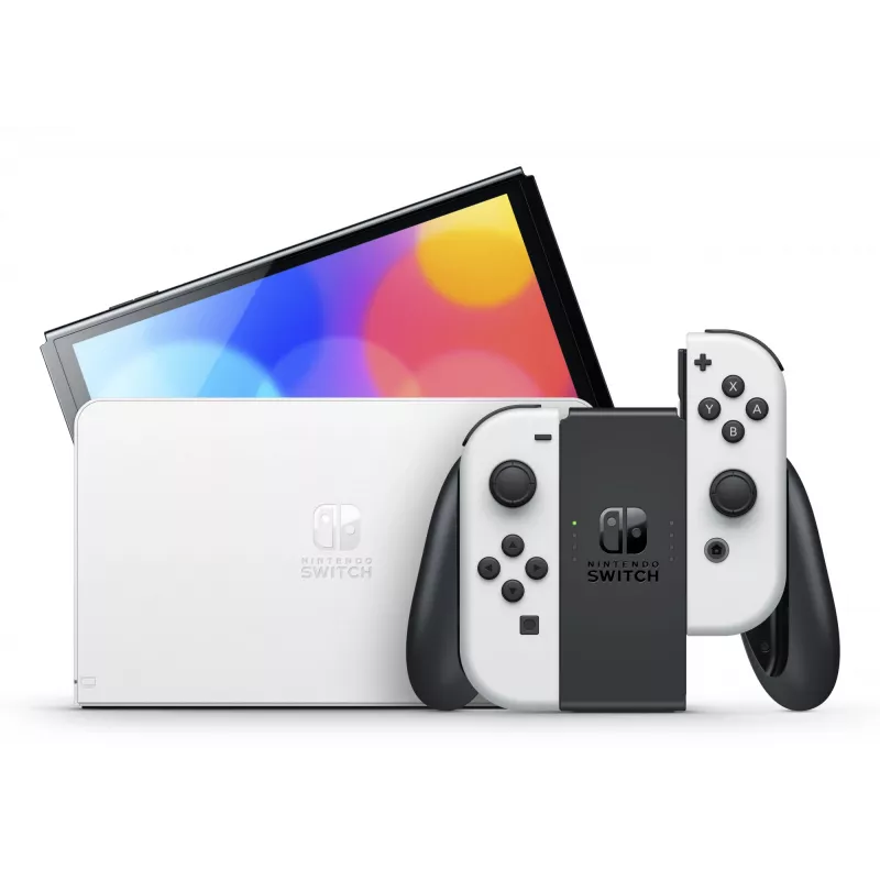 Nintendo Switch OLED, Nintendo Switch, NVIDIA Custom Tegra, White, Analogue / Digital, Home button, Power button, Buttons