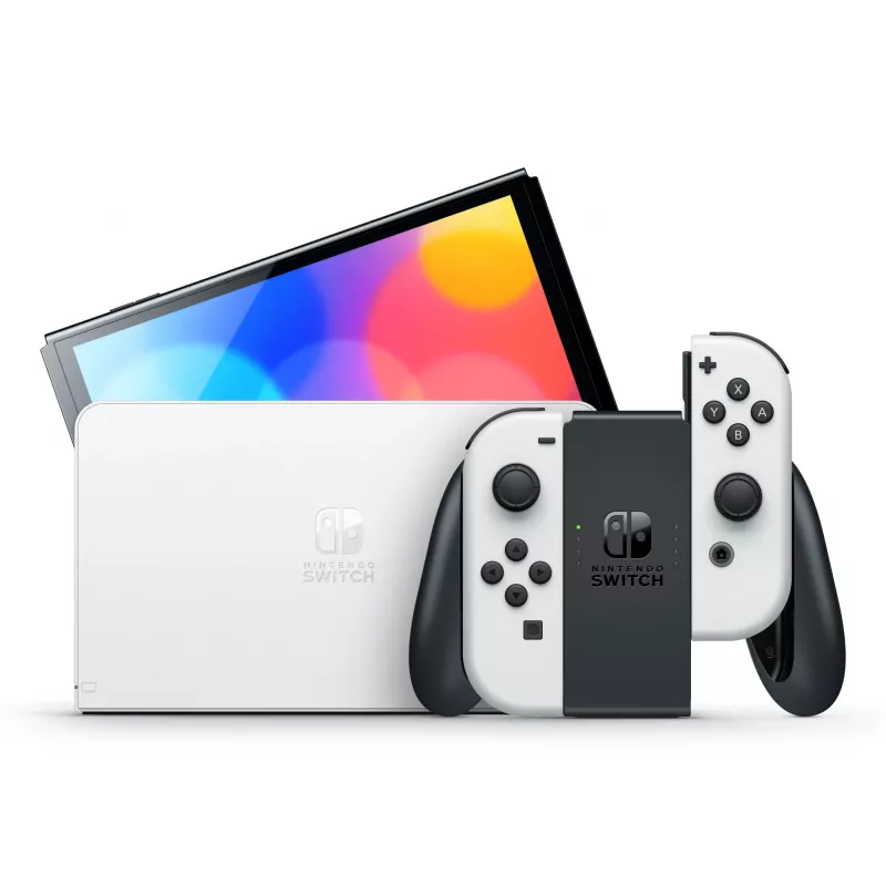 Nintendo Switch OLED, Nintendo Switch, NVIDIA Custom Tegra, White, Analogue / Digital, Home button, Power button, Buttons
