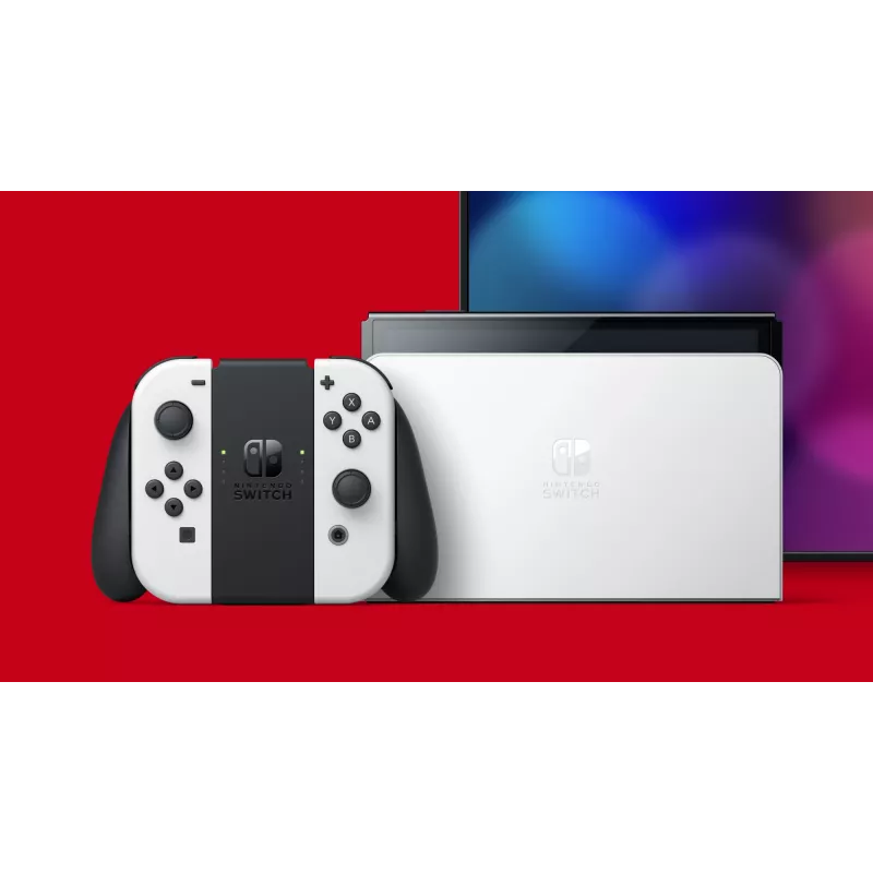 Nintendo Switch OLED, Nintendo Switch, NVIDIA Custom Tegra, White, Analogue / Digital, Home button, Power button, Buttons