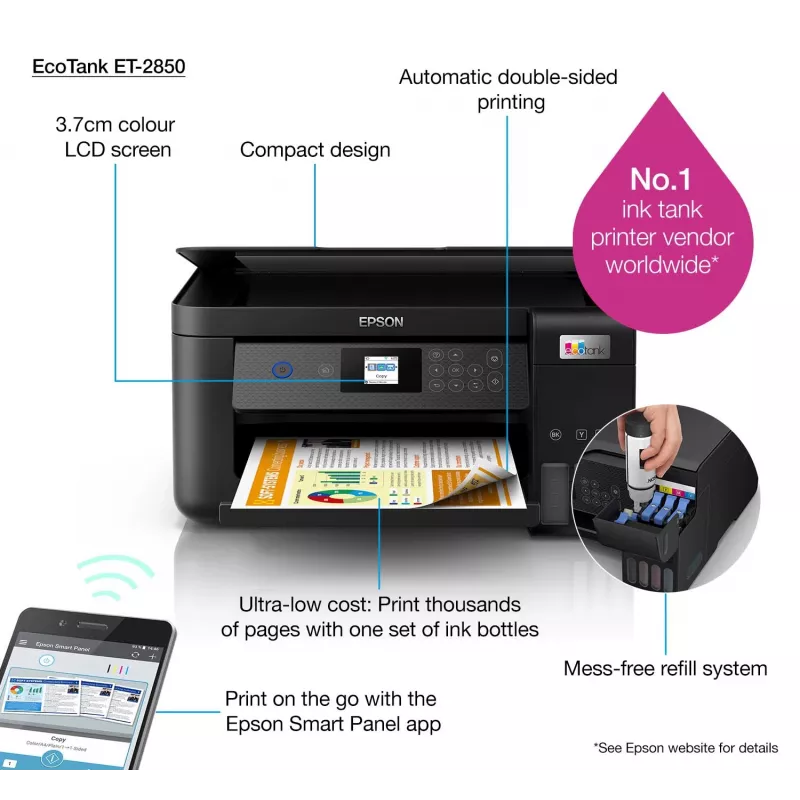Epson EcoTank ET-2850 A4 Multifunction Wi-Fi Ink Tank Printer