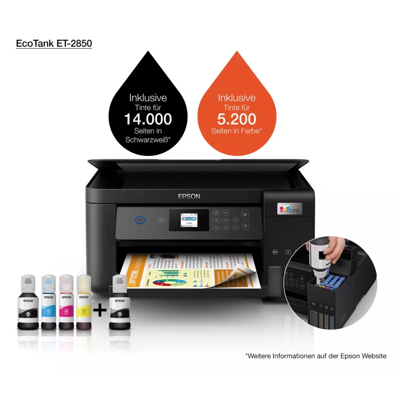 Epson EcoTank ET-2850 A4 Multifunction Wi-Fi Ink Tank Printer