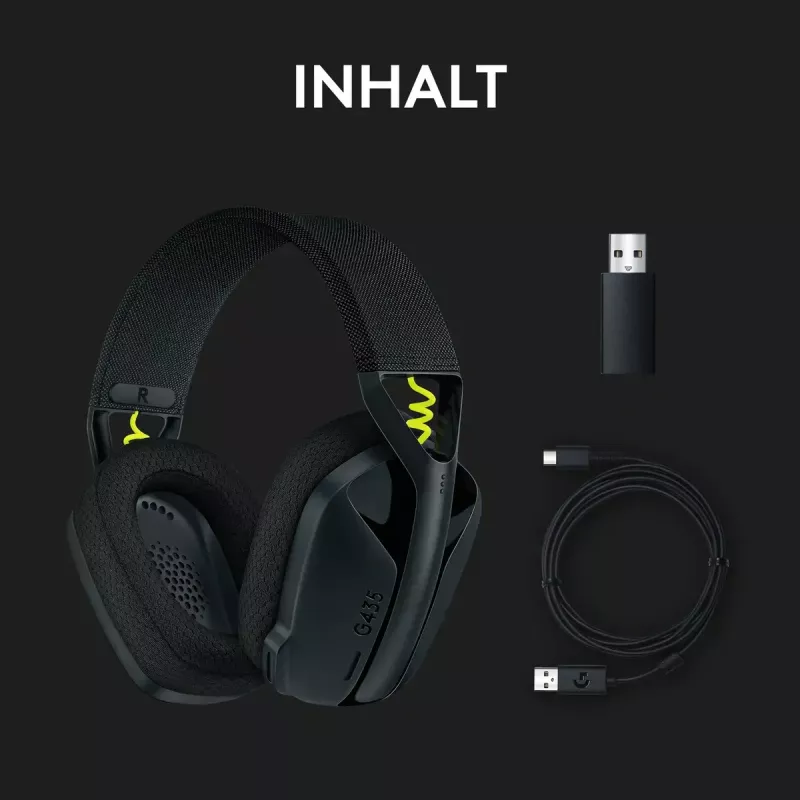 LOGITECH G435 Lightspeed Wireless Gaming Headset- Black