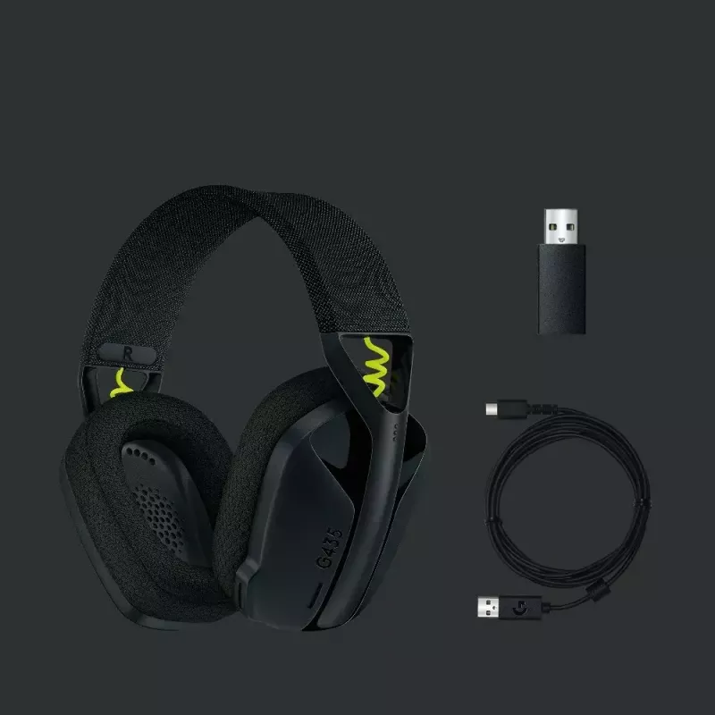LOGITECH G435 Lightspeed Wireless Gaming Headset- Black