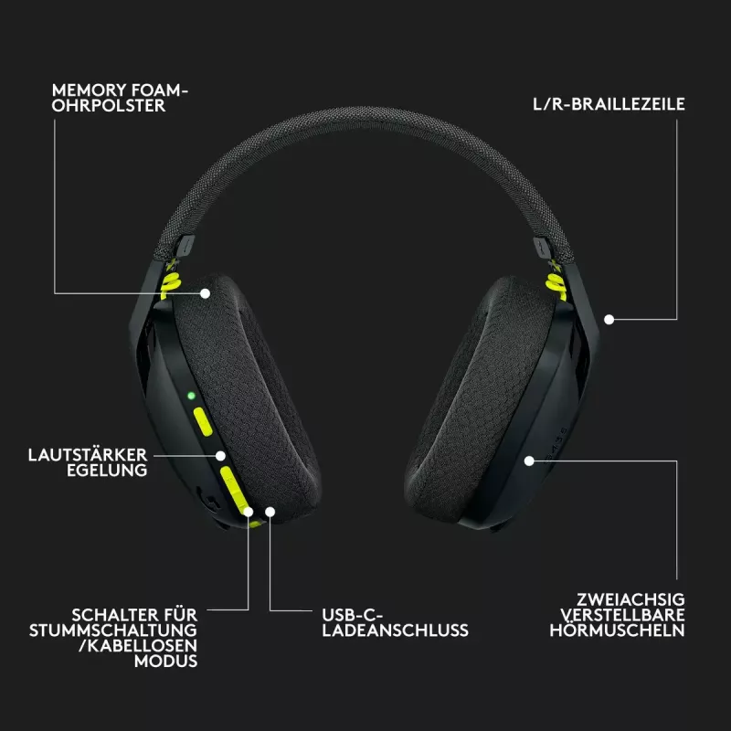 LOGITECH G435 Lightspeed Wireless Gaming Headset- Black