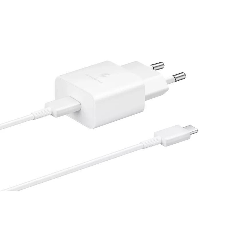 AC Indoor Fast Charger Samsung EP-T1510XWEGEU, USB-C 1-port, 5–9V, 1 m cable, White