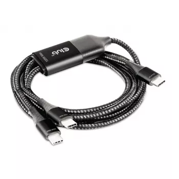 CLUB3D USB Type-C, Y charging cable to 2x USB Type-C max. 100W, 1.83m/6ft M/M