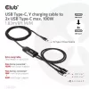 CLUB3D USB Type-C, Y charging cable to 2x USB Type-C max. 100W, 1.83m/6ft M/M