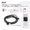 CLUB3D USB Type-C, Y charging cable to 2x USB Type-C max. 100W, 1.83m/6ft M/M