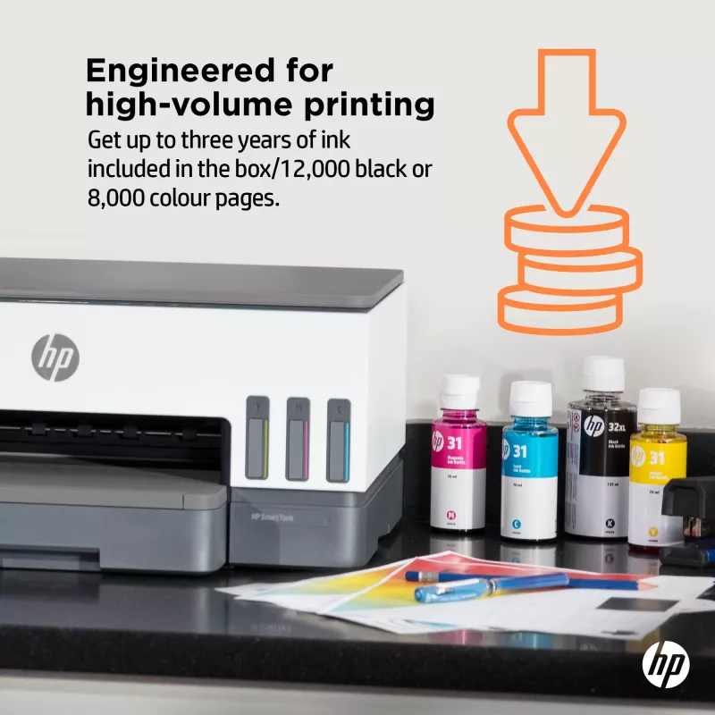 HP Smart Tank 7005 Wireless All-in-One Color Printer, Two-sided printing; Copier, Scanner