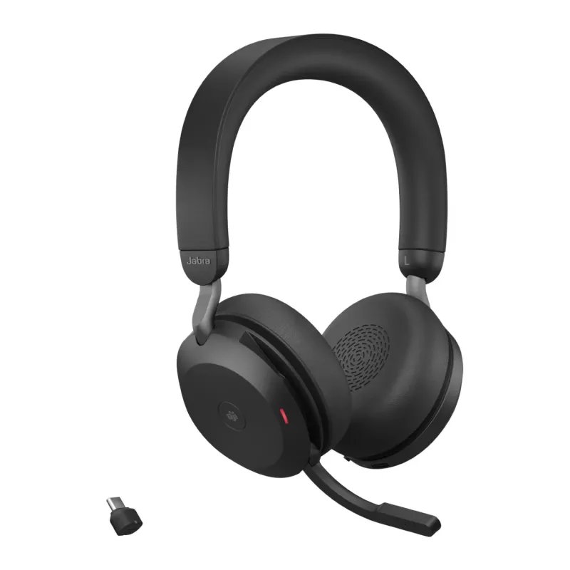 Jabra Evolve2 75 - USB-C MS Teams with Desk Stand - Black, Wired & Wireless, Calls/Music, 20 - 20000 Hz, 197 g, Headset, Black
