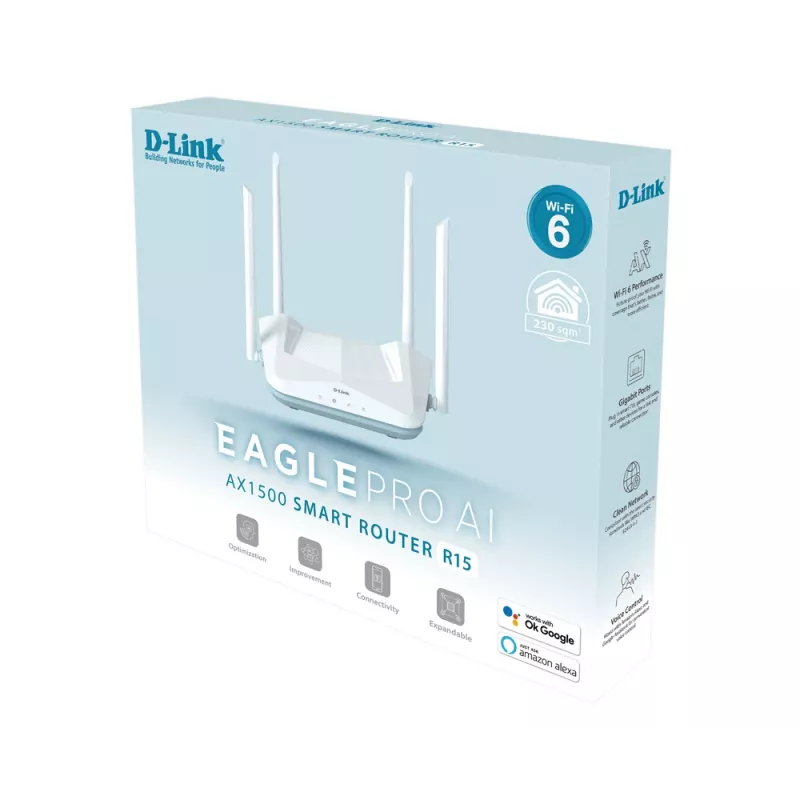 Tabletop Router D-Link R15 EAGLE PRO AI Dual-band Wi-Fi 6