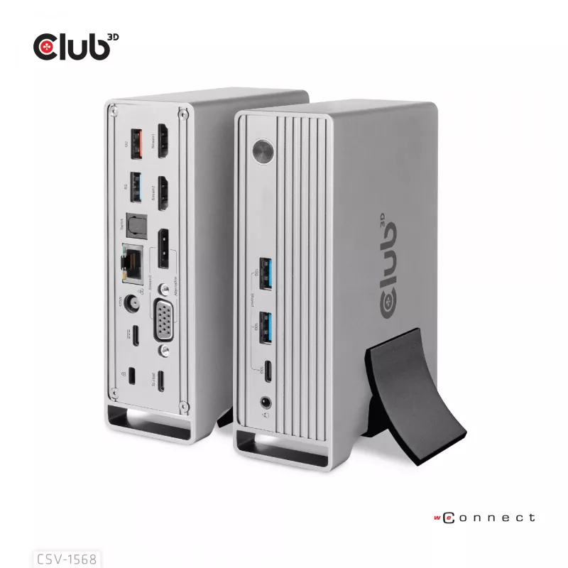 Docking Station CLUB3D CSV-1568 Metal Casing USB Gen2 Type-C USB Gen2 Type-A HDMI DP VGA RJ45 120W
