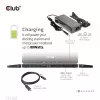 CLUB3D USB Gen1 Type-C Triple Display DP Alt mode Displaylink Dynamic PD Charging Dock with 120 Watt PS
