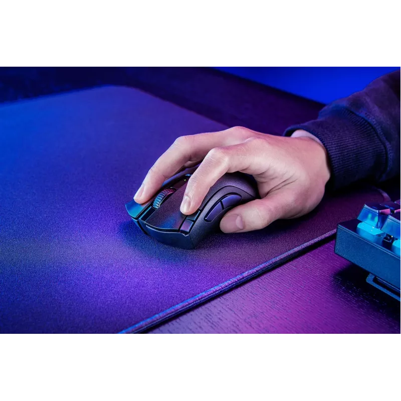 Gaming mouse Razer DeathAdder V2 X HyperSpeed — right-hand, wireless 2.4 GHz/Bluetooth, 14,000 DPI, 7 buttons, AA battery, 103 g, black
