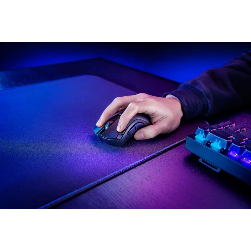 Gaming mouse Razer DeathAdder V2 X HyperSpeed — right-hand, wireless 2.4 GHz/Bluetooth, 14,000 DPI, 7 buttons, AA battery, 103 g, black