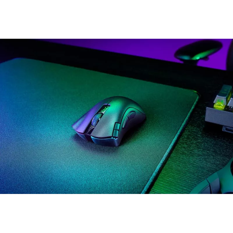 Gaming mouse Razer DeathAdder V2 X HyperSpeed — right-hand, wireless 2.4 GHz/Bluetooth, 14,000 DPI, 7 buttons, AA battery, 103 g, black