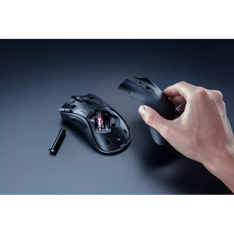 Gaming mouse Razer DeathAdder V2 X HyperSpeed — right-hand, wireless 2.4 GHz/Bluetooth, 14,000 DPI, 7 buttons, AA battery, 103 g, black
