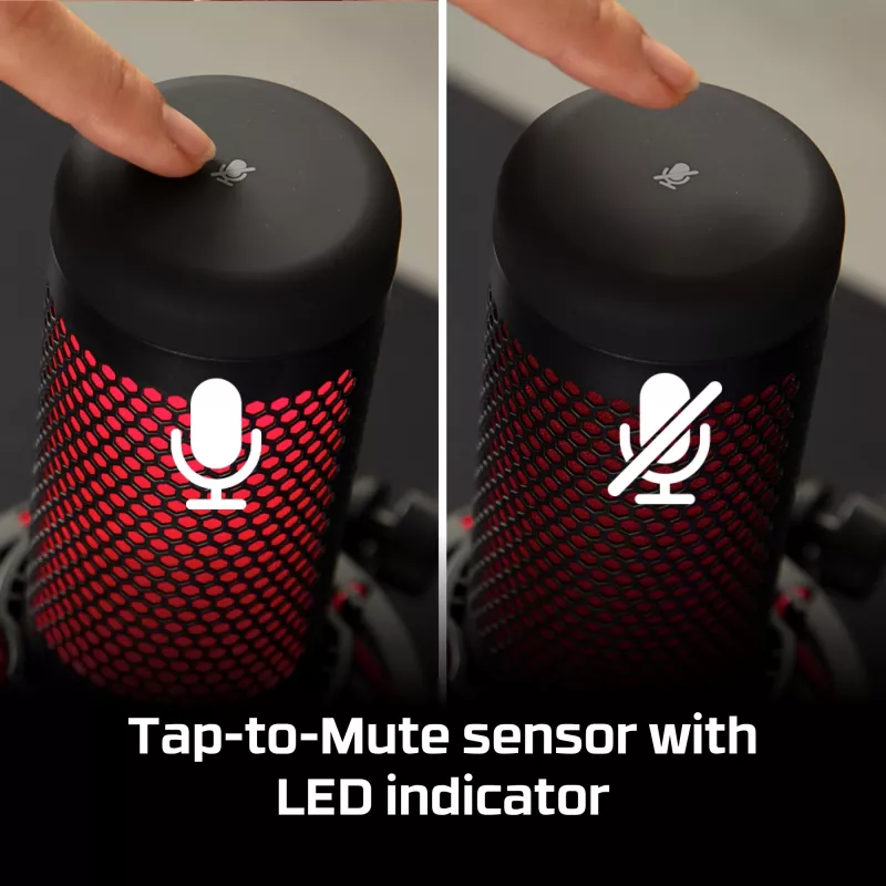 HyperX QuadCast - USB Microphone (Black-Red) - Red Lighting