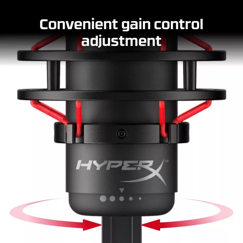 HyperX QuadCast - USB Microphone (Black-Red) - Red Lighting