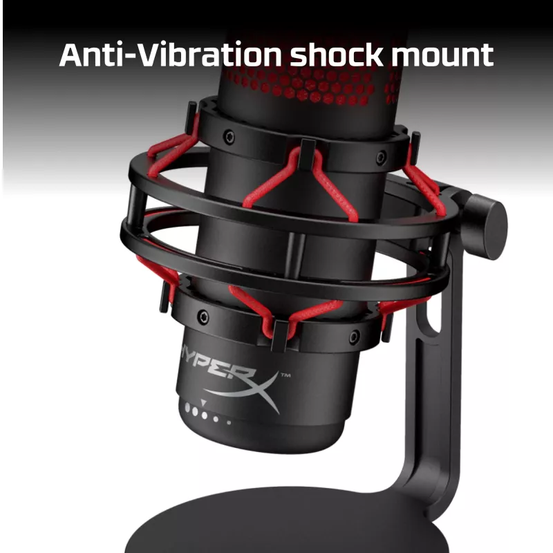 HyperX QuadCast - USB Microphone (Black-Red) - Red Lighting