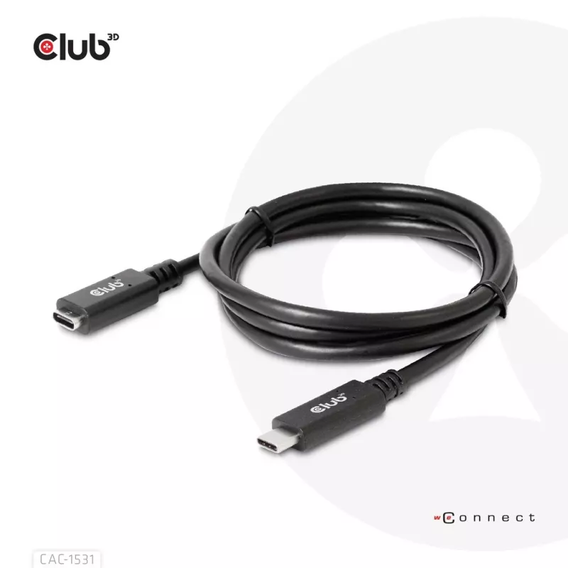 USB Gen1 Type-C extension cable CLUB3D CAC-1531, 1 m, USB-C male to 2× USB-C female, 5 Gbps, 60W PD, 4K@60Hz