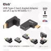USB Type-C Gen2 angled adapter set of 2 CLUB3D CAC-1528 — USB-C to USB-C, supports 4K@120Hz
