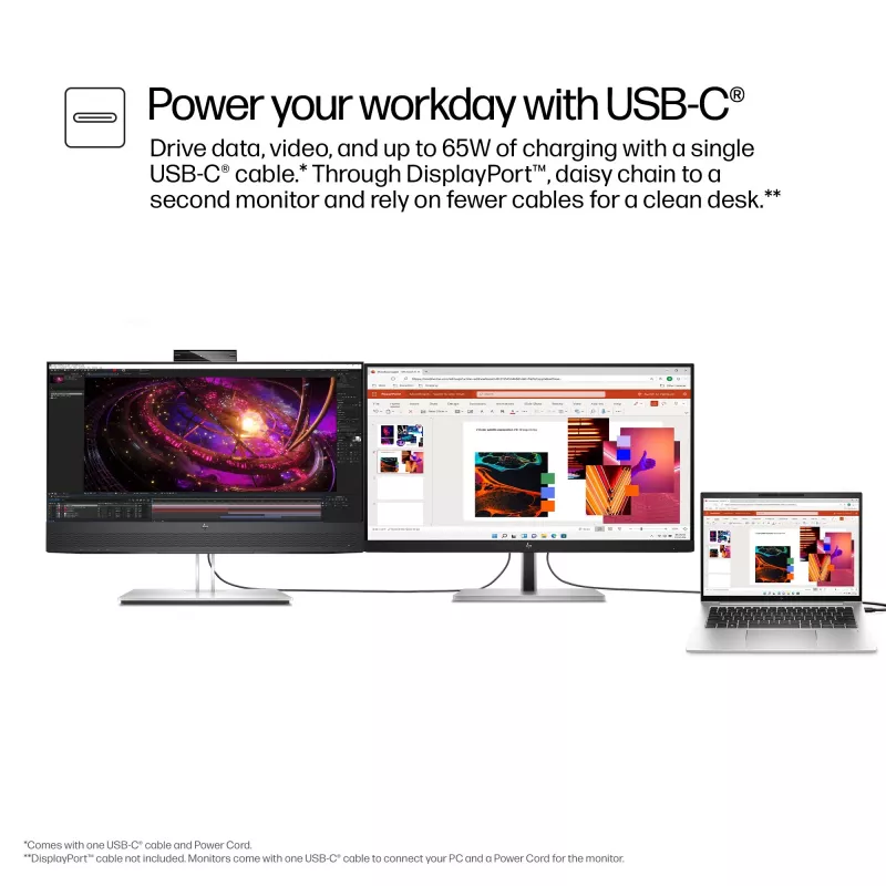 HP E24m G4 FHD USB-C Conferencing Monitor, 60.5 cm (23.8 inch), 1920 x 1080 pixels, Full HD, LCD, 5 ms, Black