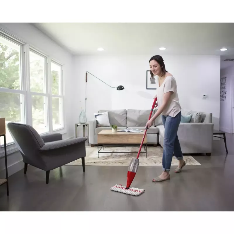 Mop VILEDA Spray Max Microfibre Dry & Wet — plastic head, 0.6 L water tank, antibacterial, white/red