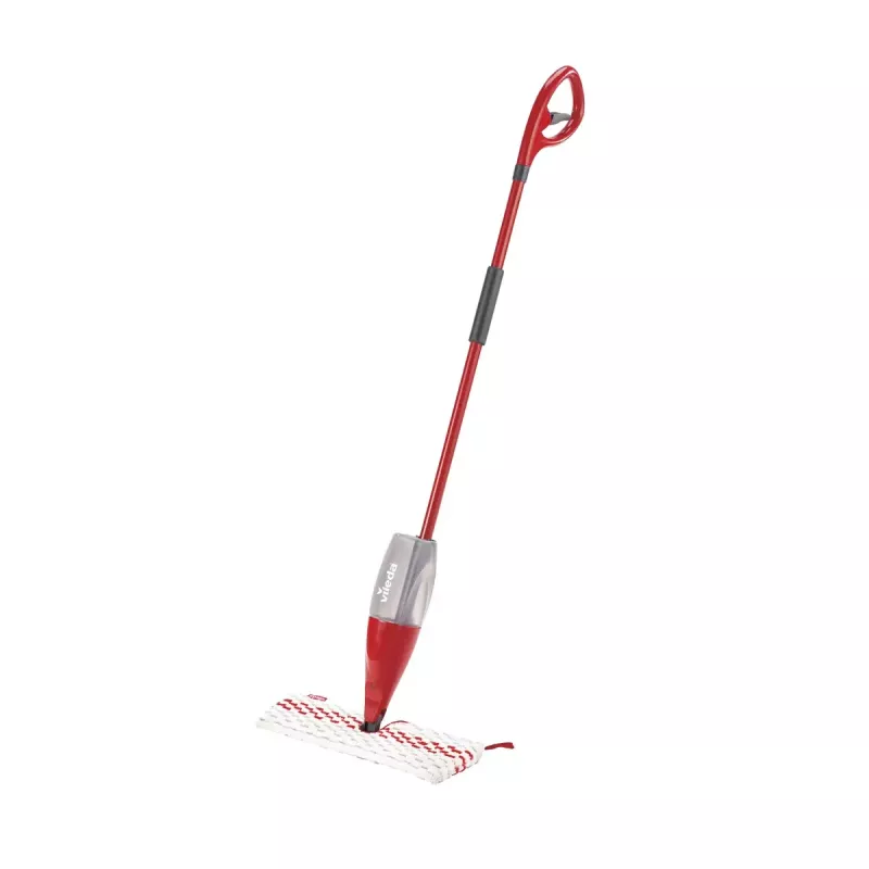 Mop VILEDA Spray Max Microfibre Dry & Wet — plastic head, 0.6 L water tank, antibacterial, white/red