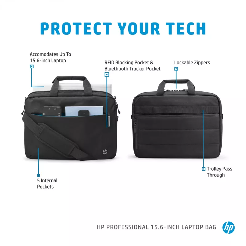Laptop Bag HP Professional 15.6 inch Briefcase Monochromatic