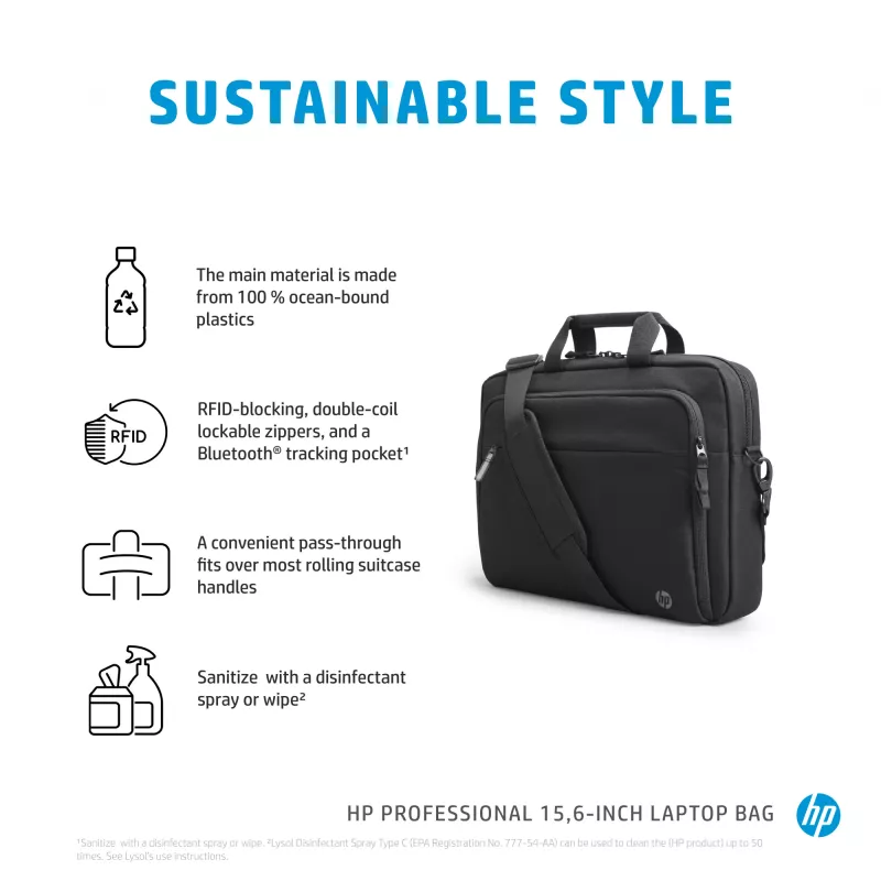 Laptop Bag HP Professional 15.6 inch Briefcase Monochromatic