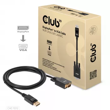 DisplayPort to VGA Cable M/M CLUB3D CAC-1012 2m