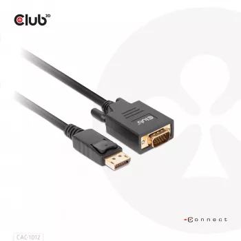 DisplayPort to VGA Cable M/M CLUB3D CAC-1012 2m