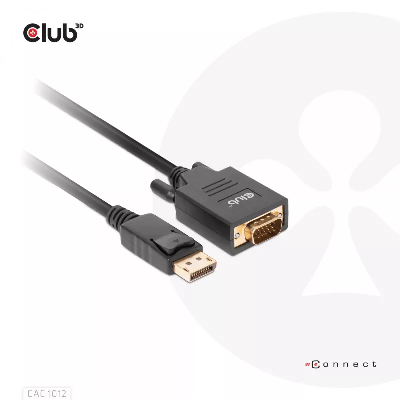 DisplayPort to VGA Cable M/M CLUB3D CAC-1012 2m