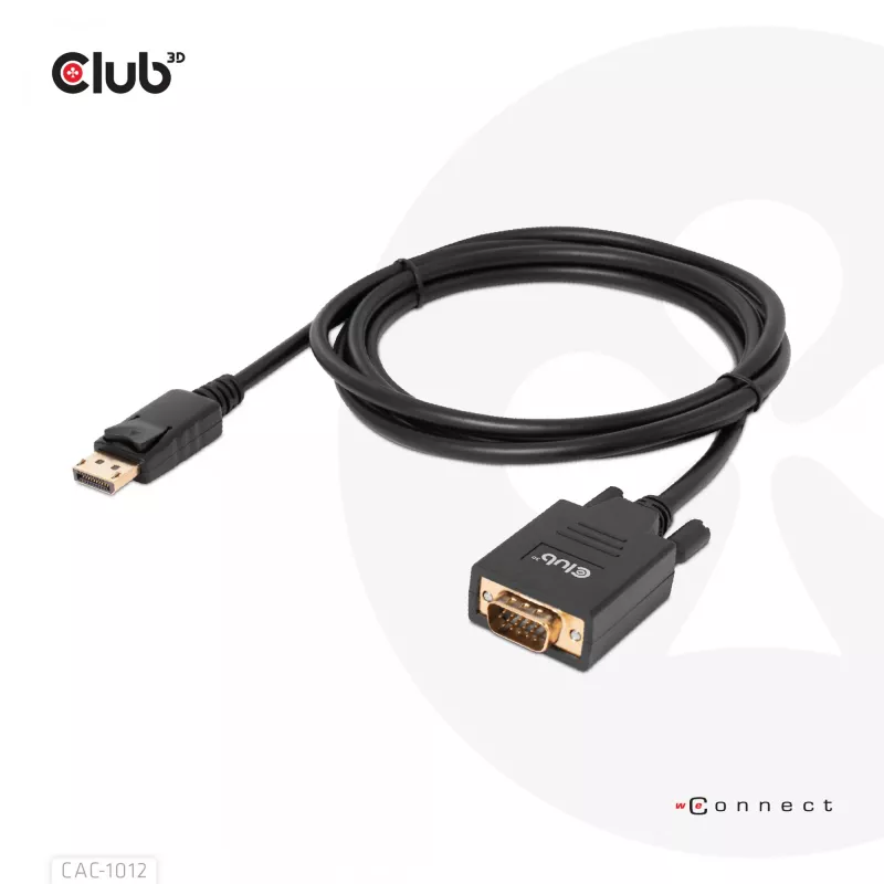 DisplayPort to VGA Cable M/M CLUB3D CAC-1012 2m