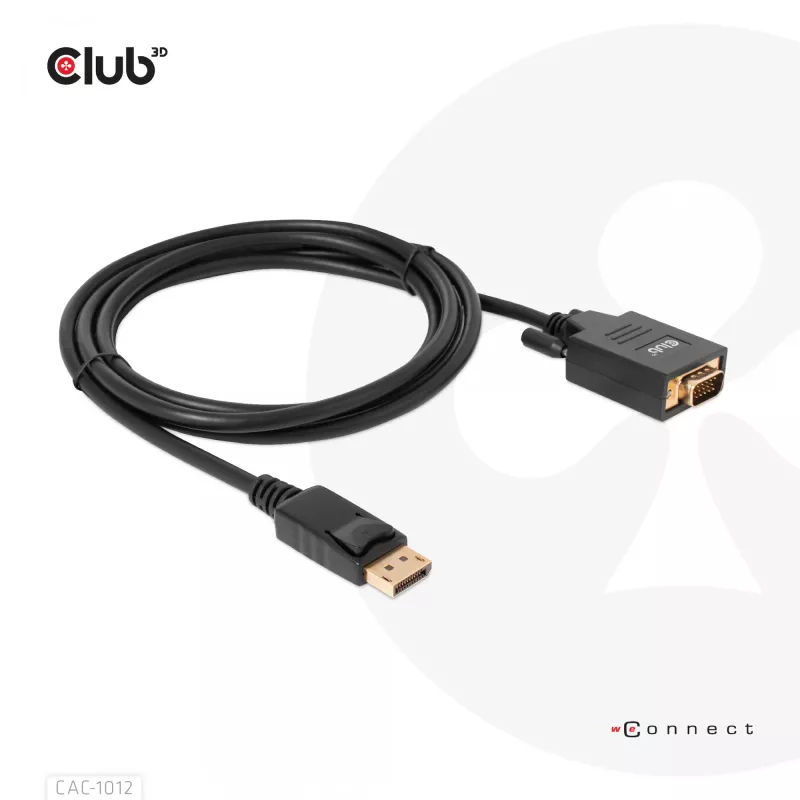 DisplayPort to VGA Cable M/M CLUB3D CAC-1012 2m