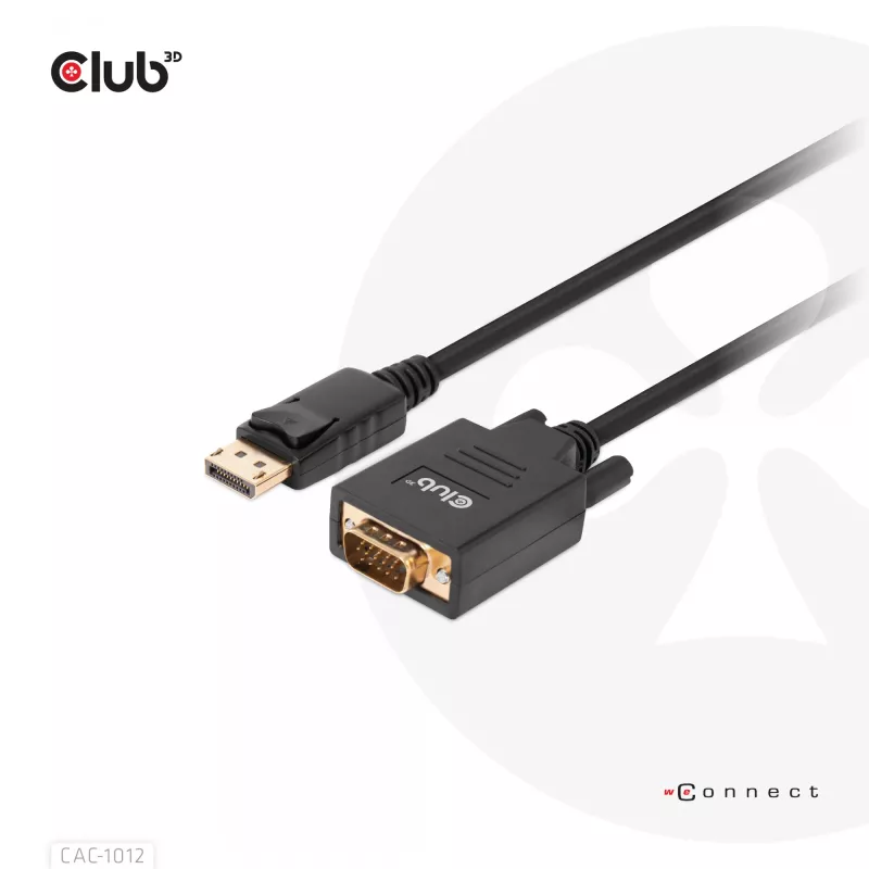 DisplayPort to VGA Cable M/M CLUB3D CAC-1012 2m