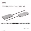 CLUB3D USB Gen1 Type-C 9-in-1 hub with HDMI, VGA, 2x USB Gen1 Type-A, RJ45, SD/Micro SD card slots and USB Gen1 Type-C Female port