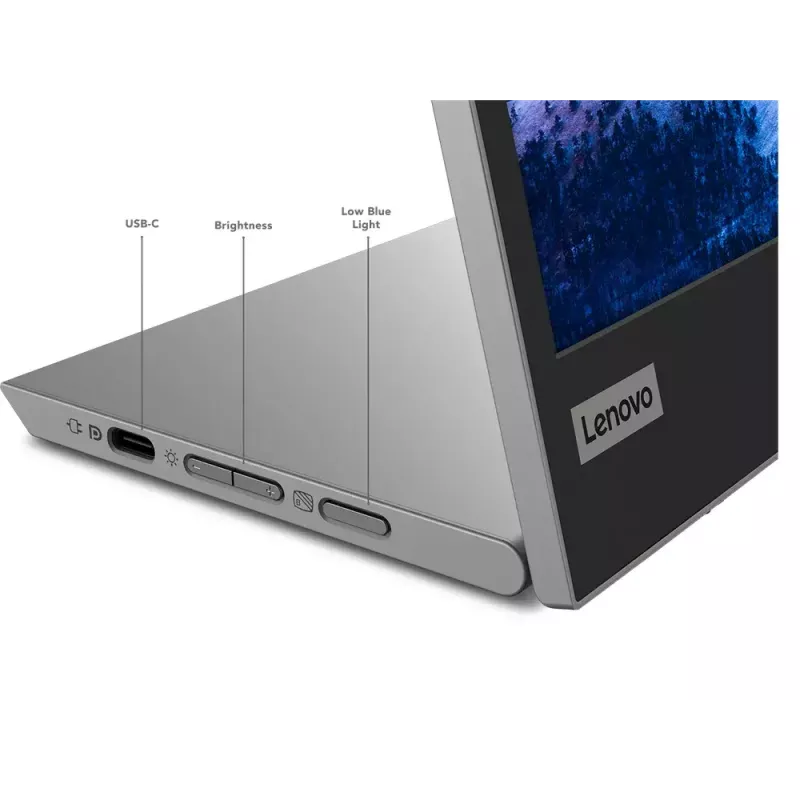 Monitor Lenovo L15 15.6 inch LED IPS Full HD 1920×1080, 60Hz, 14 ms, 250 cd/m², USB-C PD 65W, VESA, height adjustable